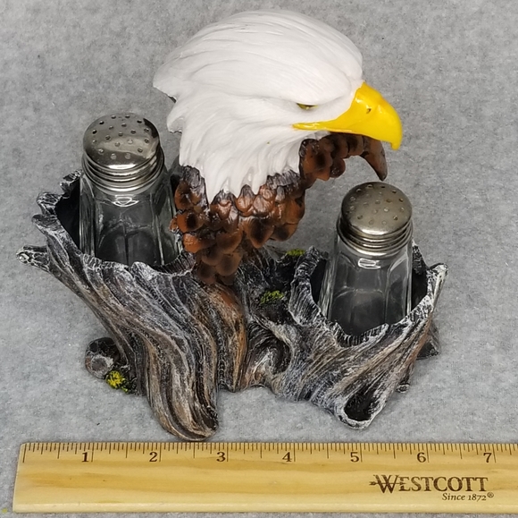 American Bald Eagle Salt & Pepper Shaker Caddy DWK 2014 - Picture 12 of 12